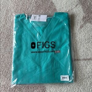 Figs Aqua Blue Scrub Top MEN